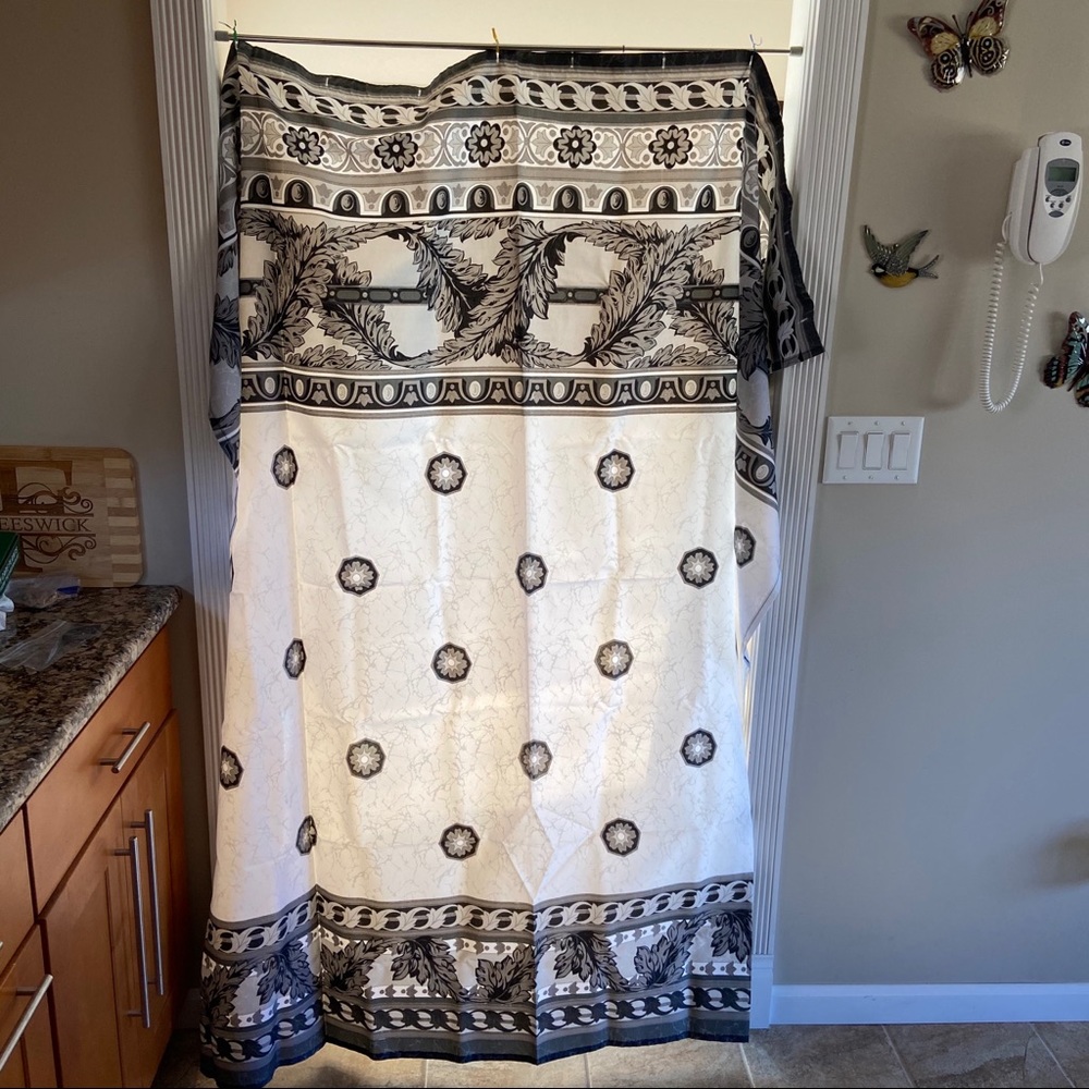 White and Gray Shower Curtain